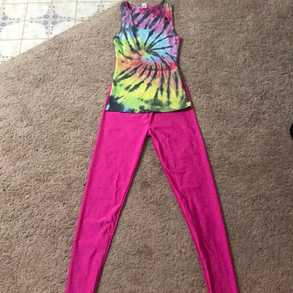 Tie dye | Tank Top with Hot Pink leggings š¹ š - Picture 6 of 8
